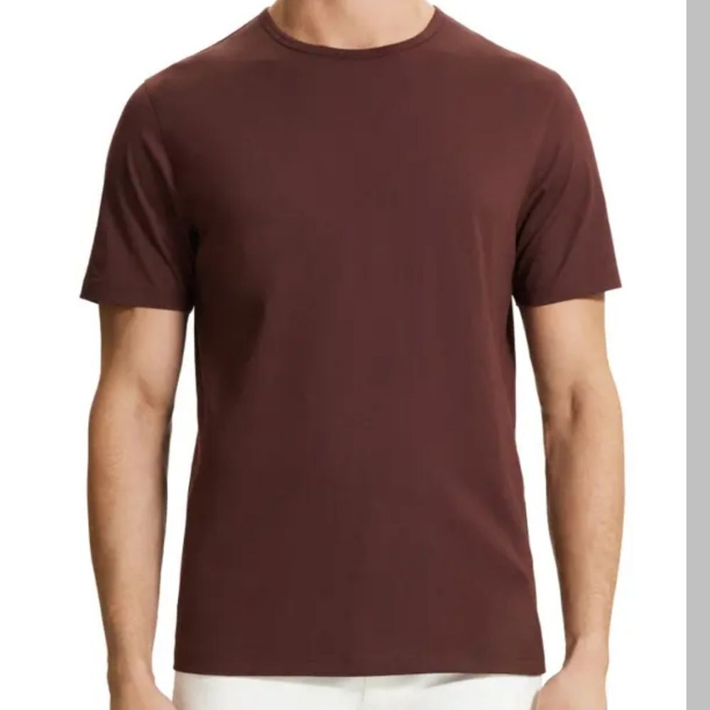 Theory Precise Luxe Cotton T-Shirt- Wine